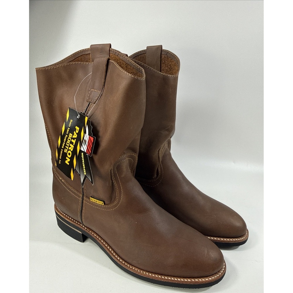 Patron Mens Brown Soft Leather boots Pull on size 11
